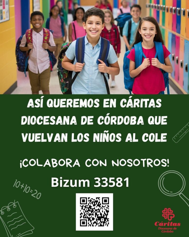 Así queremos en Cáritas Diocesana de Córdoba que vuelvan los niños al cole