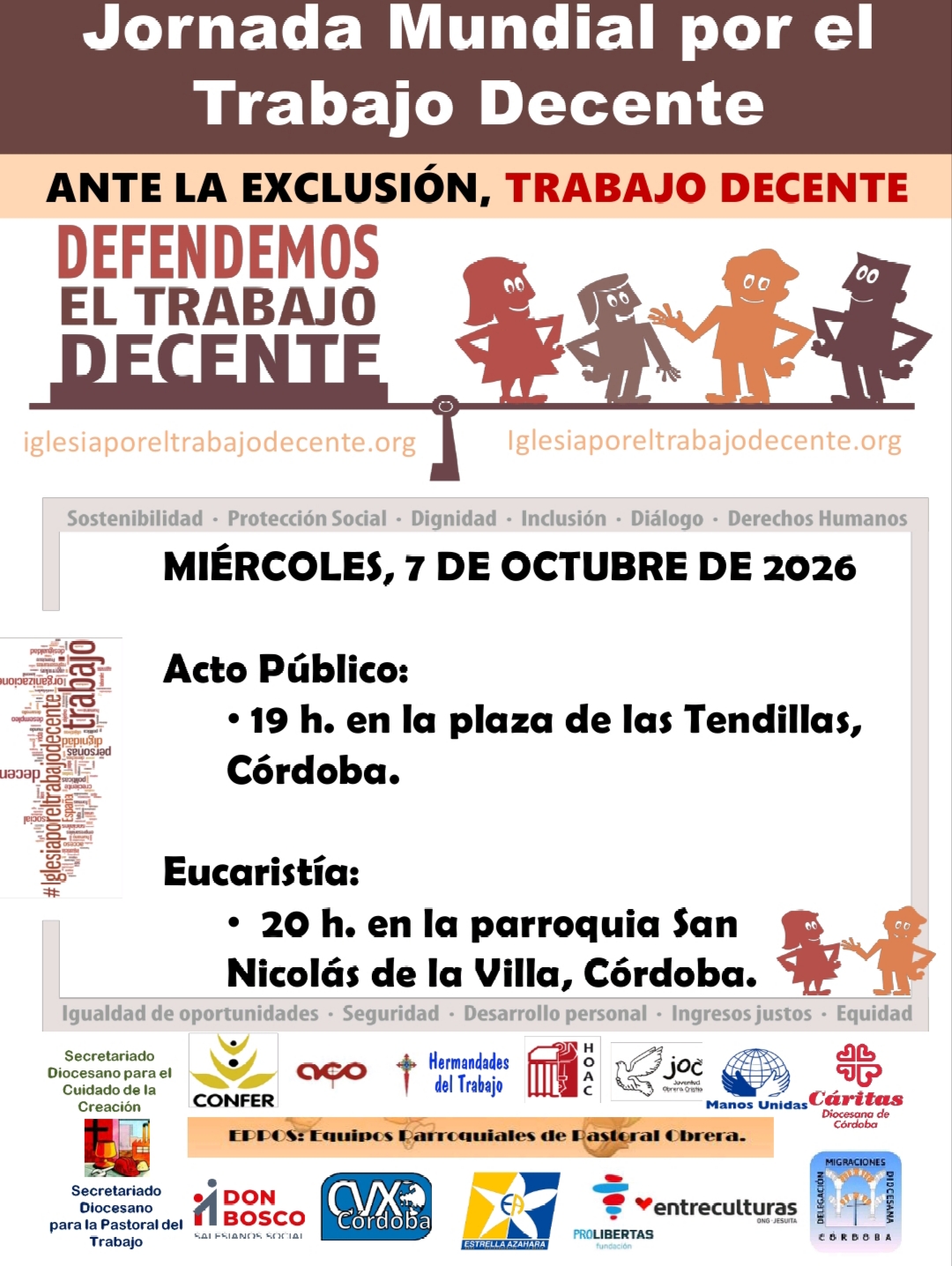 Cáritas Córdoba invita a participar en la Jornada Mundial por el Trabajo Decente